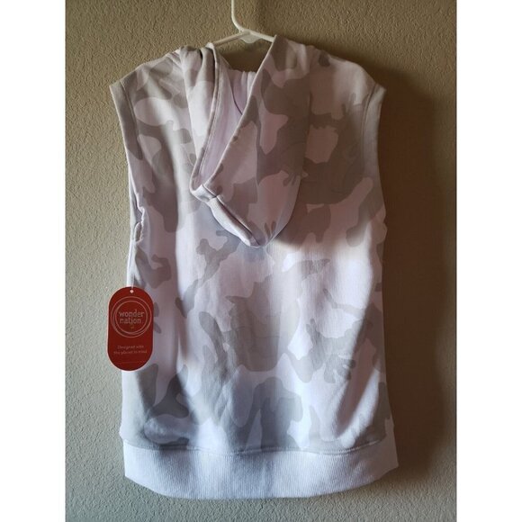 Wonder Nation Boys Knit Muscle Hoodie White Camo Size 6-7 (Small) NWT - Picture 2 of 5